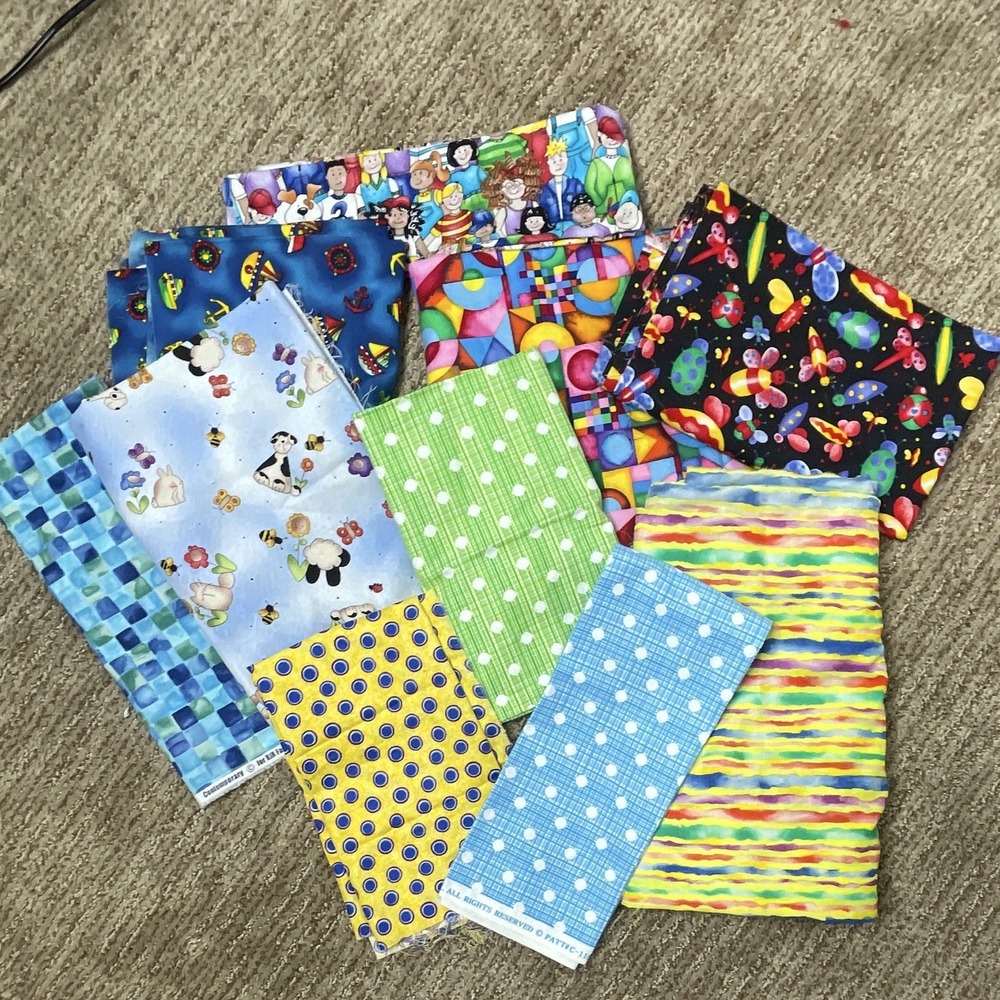 RJR Fashion Fabrics Multicolor Mixed Pattern Quilting Cotton Pieces Lot